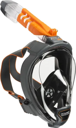 - Aria QR   Quick Release Snorkeling Mask - Full Face Snorkeling Mask - 180 Degree Underwater Vision - 8 Colours and 4 Sizes