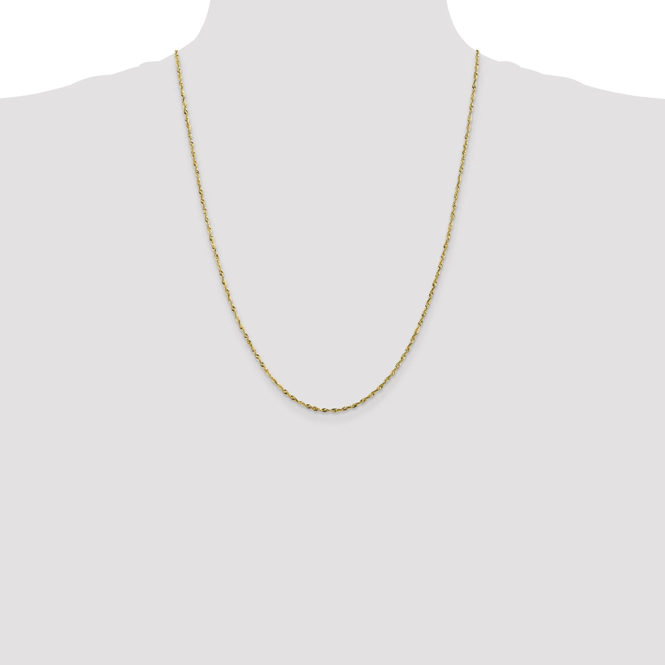 10k Yellow Gold 1.8m D.C Lightweight Rope Chain