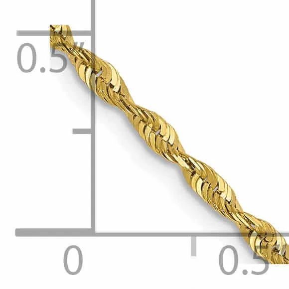 10k Yellow Gold 1.8m D.C Lightweight Rope Chain