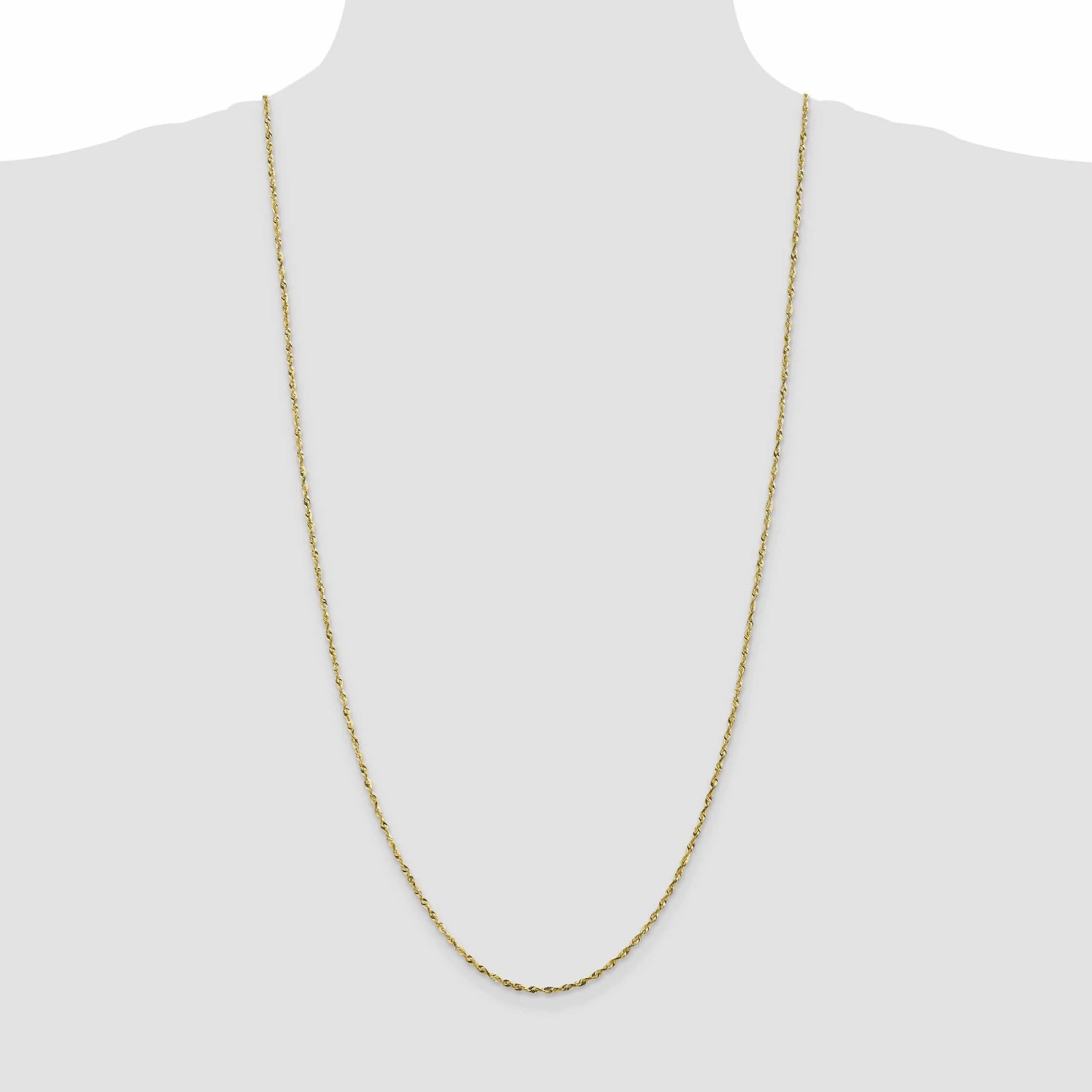 10k Yellow Gold 1.8m D.C Lightweight Rope Chain