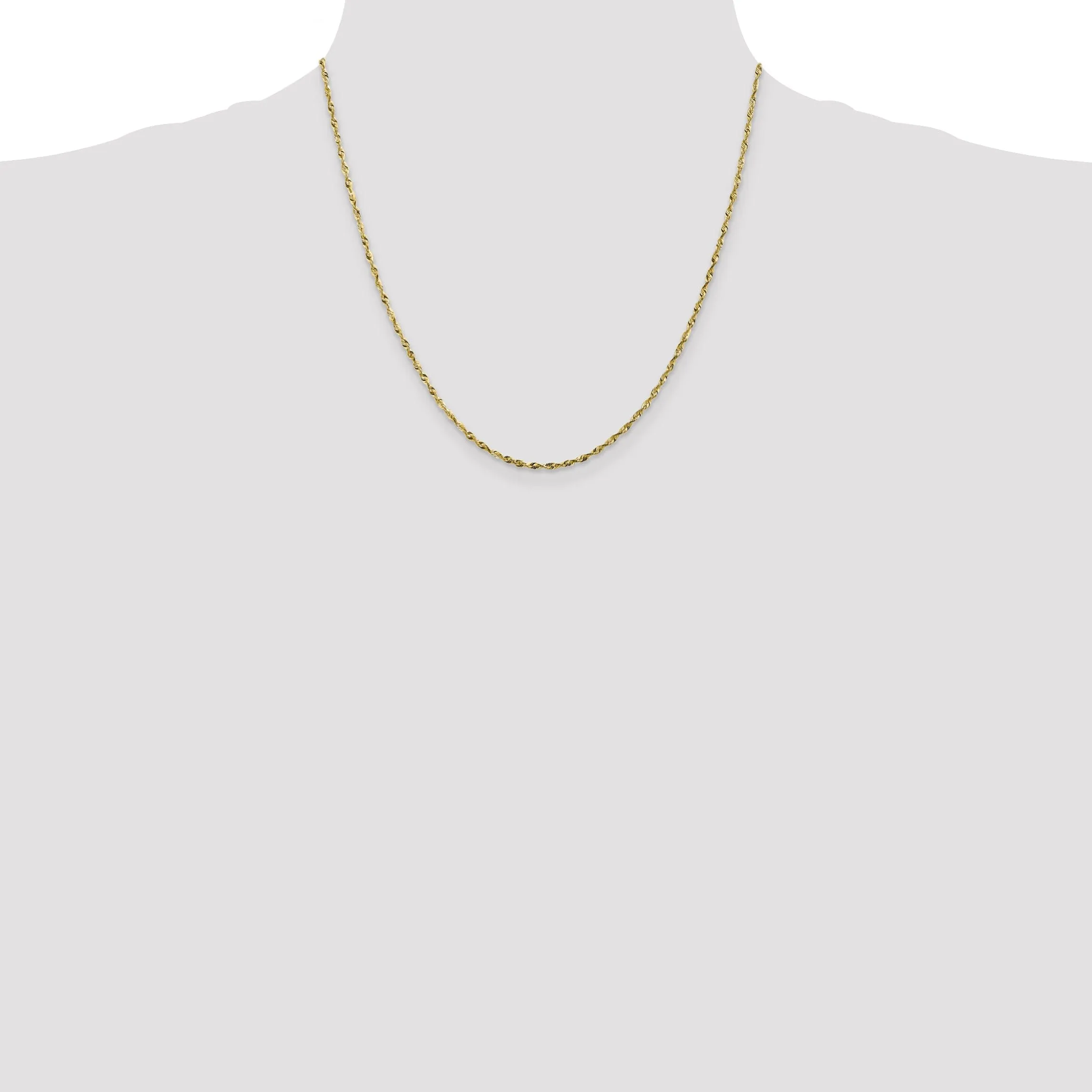 10k Yellow Gold 1.8m D.C Lightweight Rope Chain