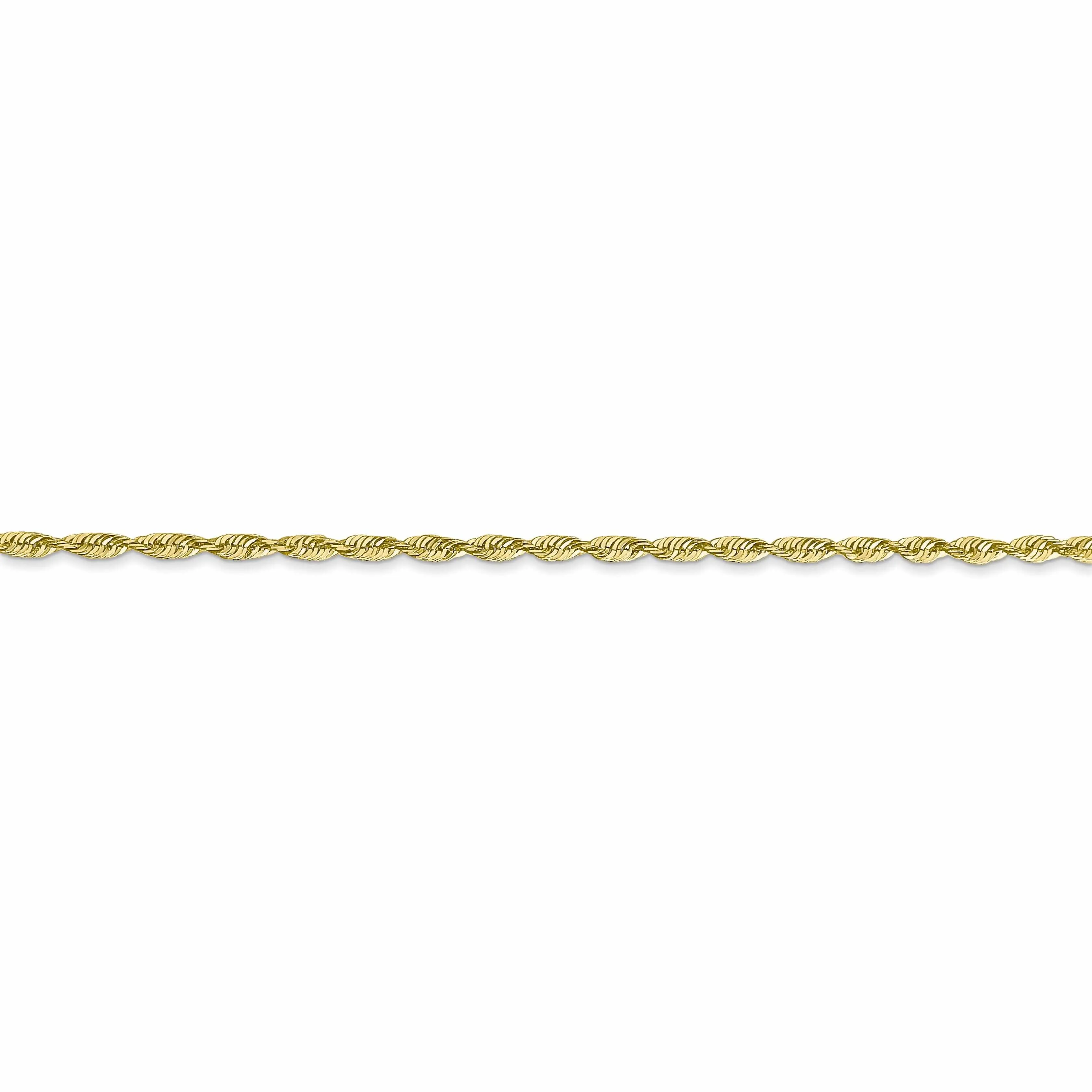 10k Yellow Gold 1.8m D.C Lightweight Rope Chain