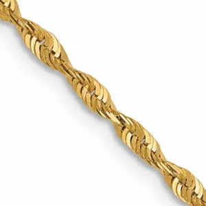 10k Yellow Gold 1.8m D.C Lightweight Rope Chain
