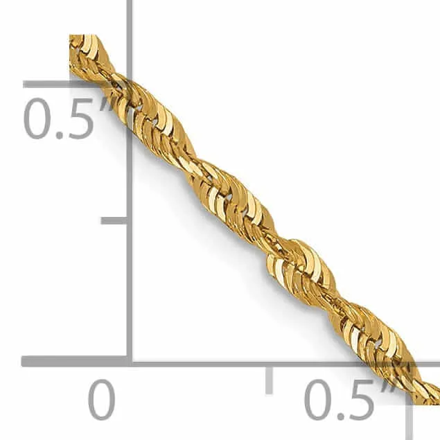 10k Yellow Gold 2.00m DC Lightweight Rope Chain