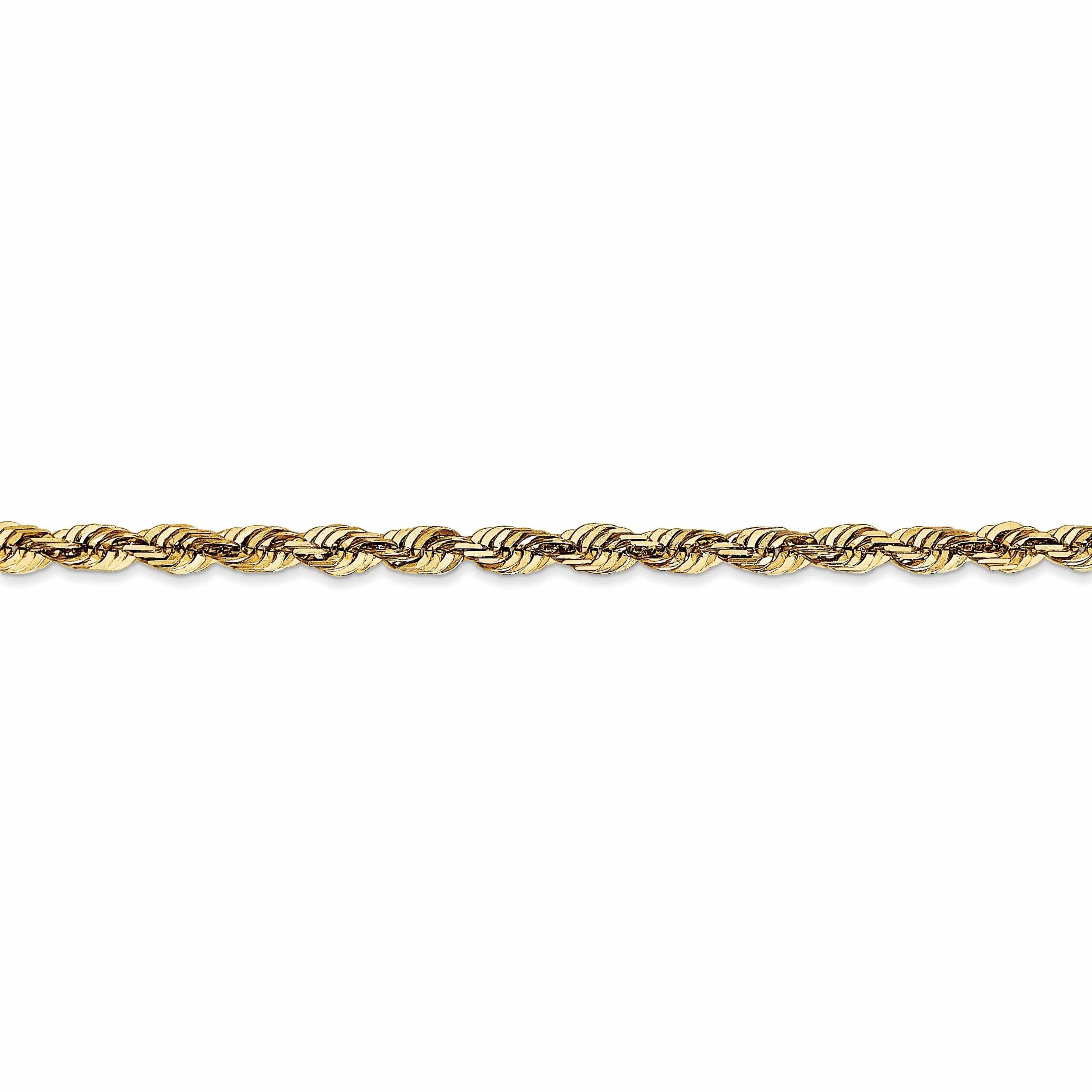10k Yellow Gold 3.5m D.C Lightweight Rope Chain