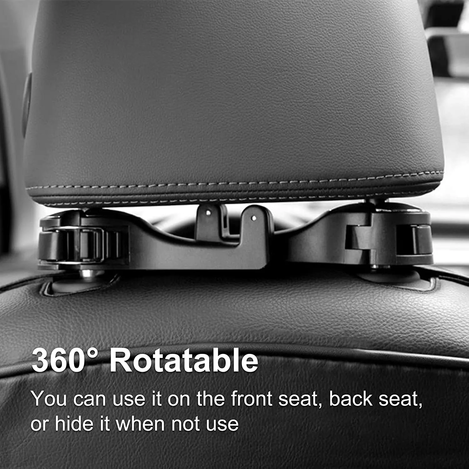 2 in 1 Car Seat Hooks for Purses and Bags with Phone Holder，Automative Headrest Purse Handbag Holder Hangers Organizers,Falling Resistance, Quietness and Universal Fit for All Cars, Car Accessories