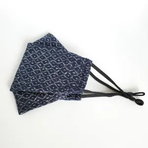 3D Japanese Origami Mask Snake in Indigo