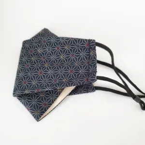 3D Origami Mask Asanoha Star in Blue and Red