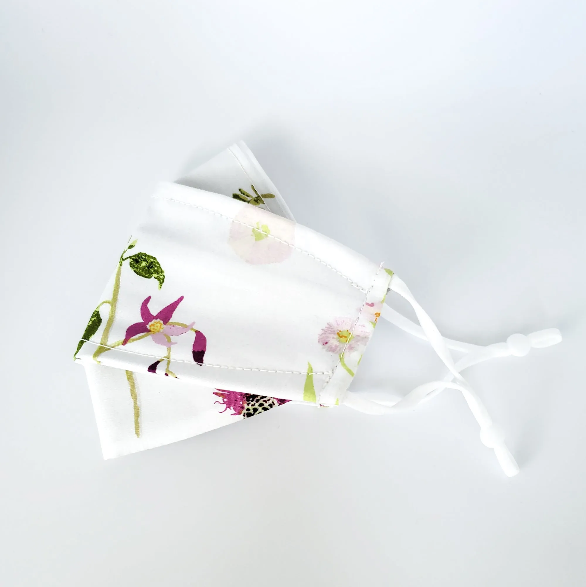 3D Origami Mask in Flower Garden on White