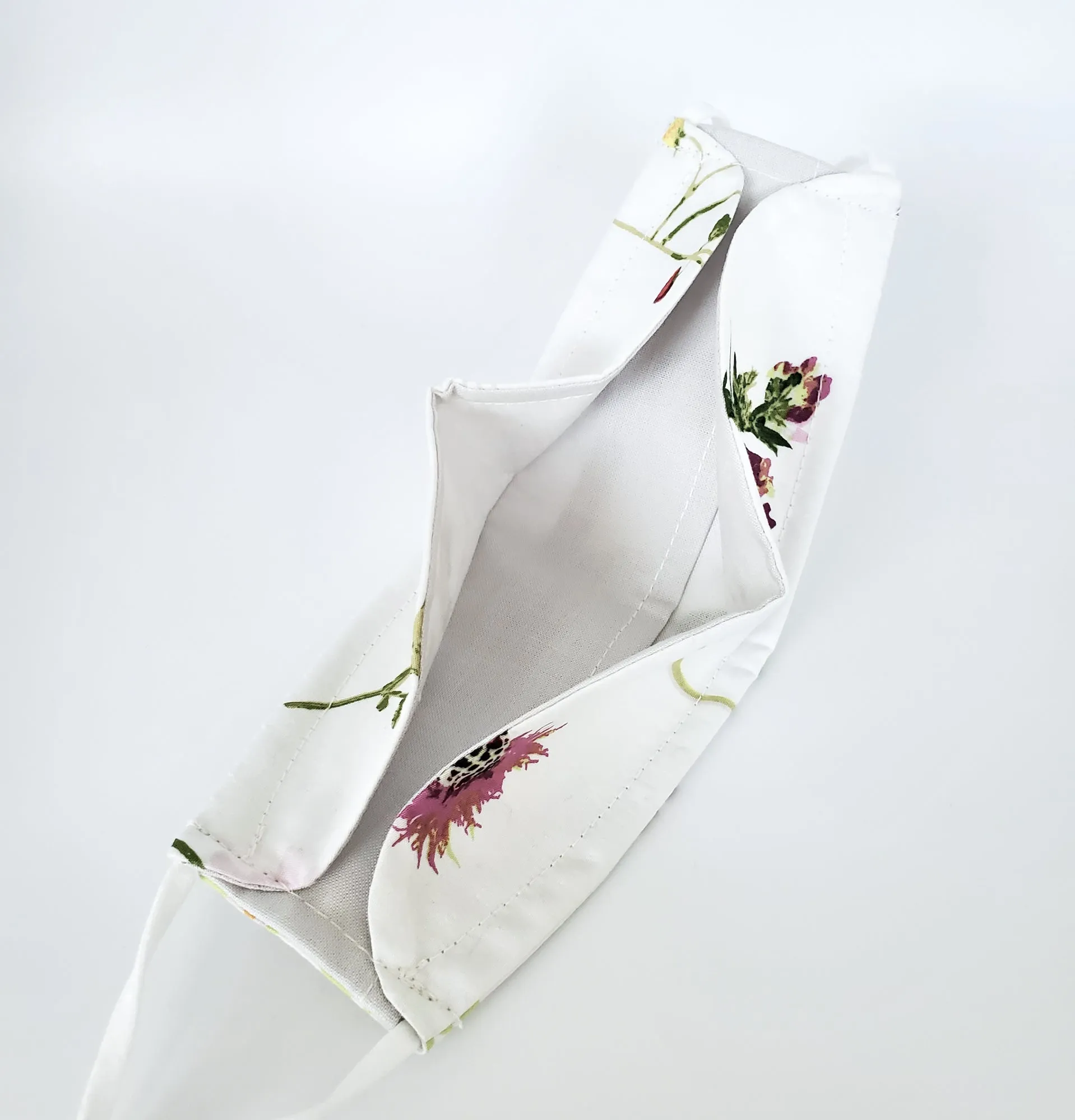 3D Origami Mask in Flower Garden on White