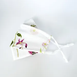 3D Origami Mask in Flower Garden on White