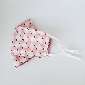 3D Origami Mask in Pink Blocks