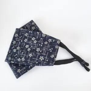 3D Origami Mask in Tiny Sakura Cherry Blossom Blue