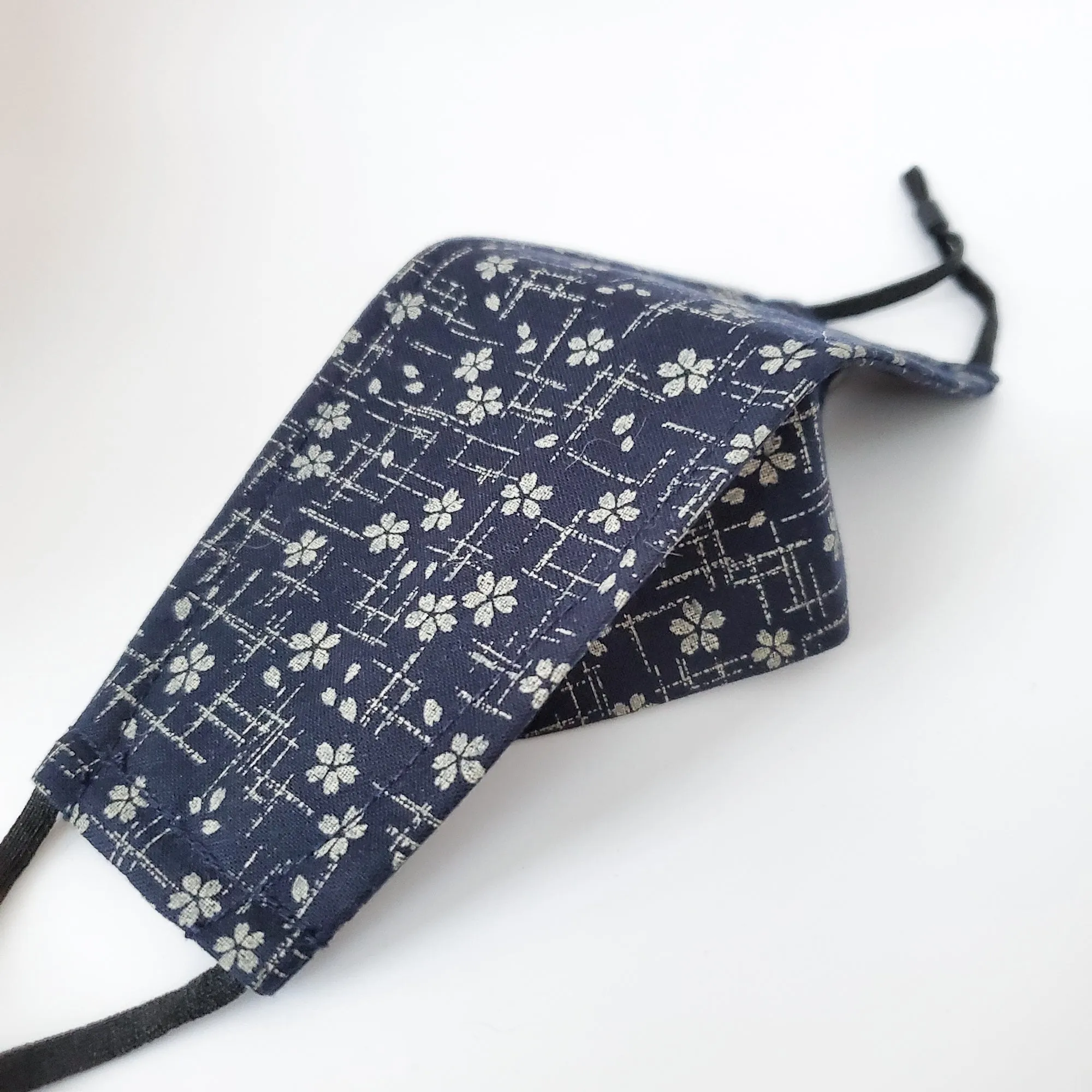 3D Origami Mask in Tiny Sakura Cherry Blossom Blue