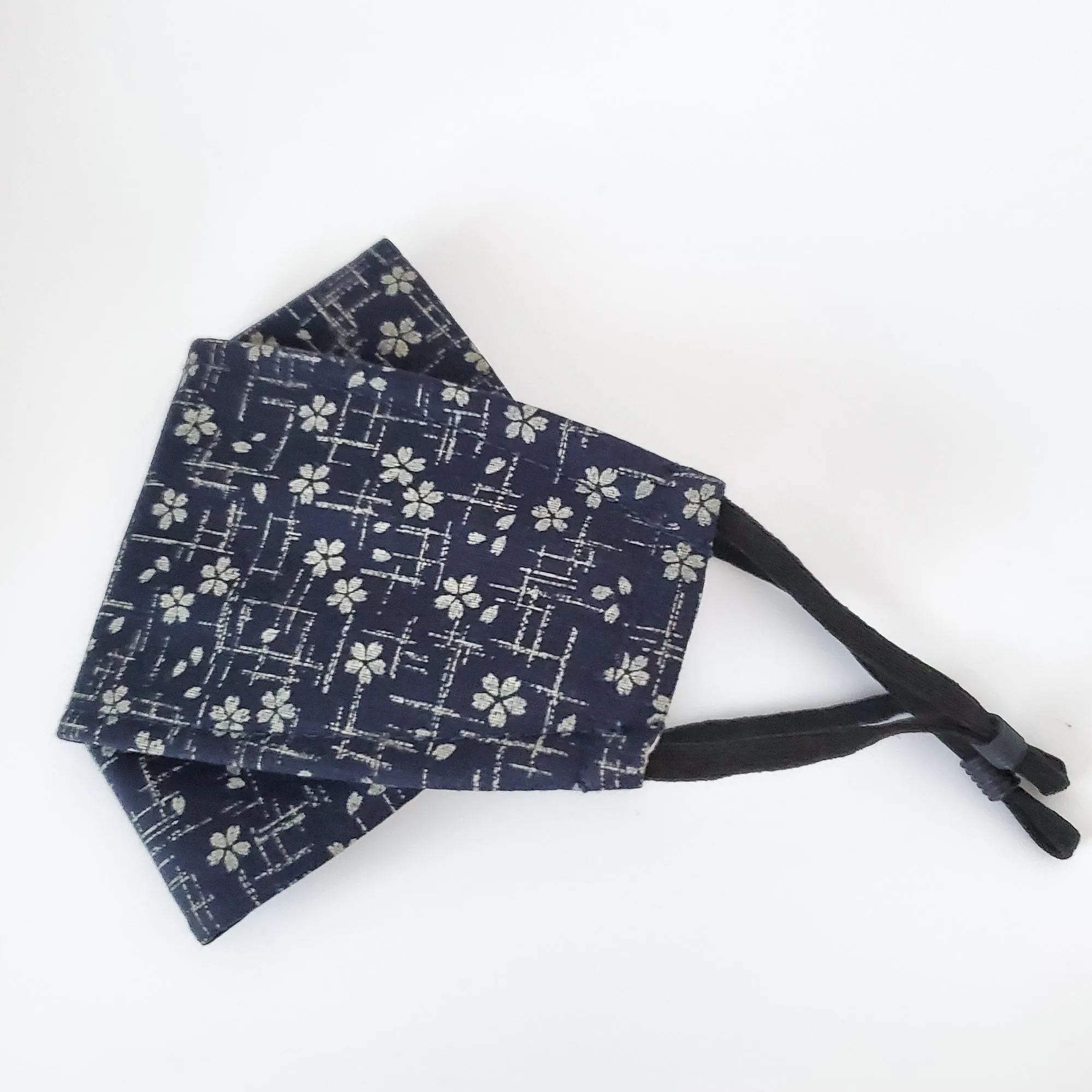3D Origami Mask in Tiny Sakura Cherry Blossom Blue