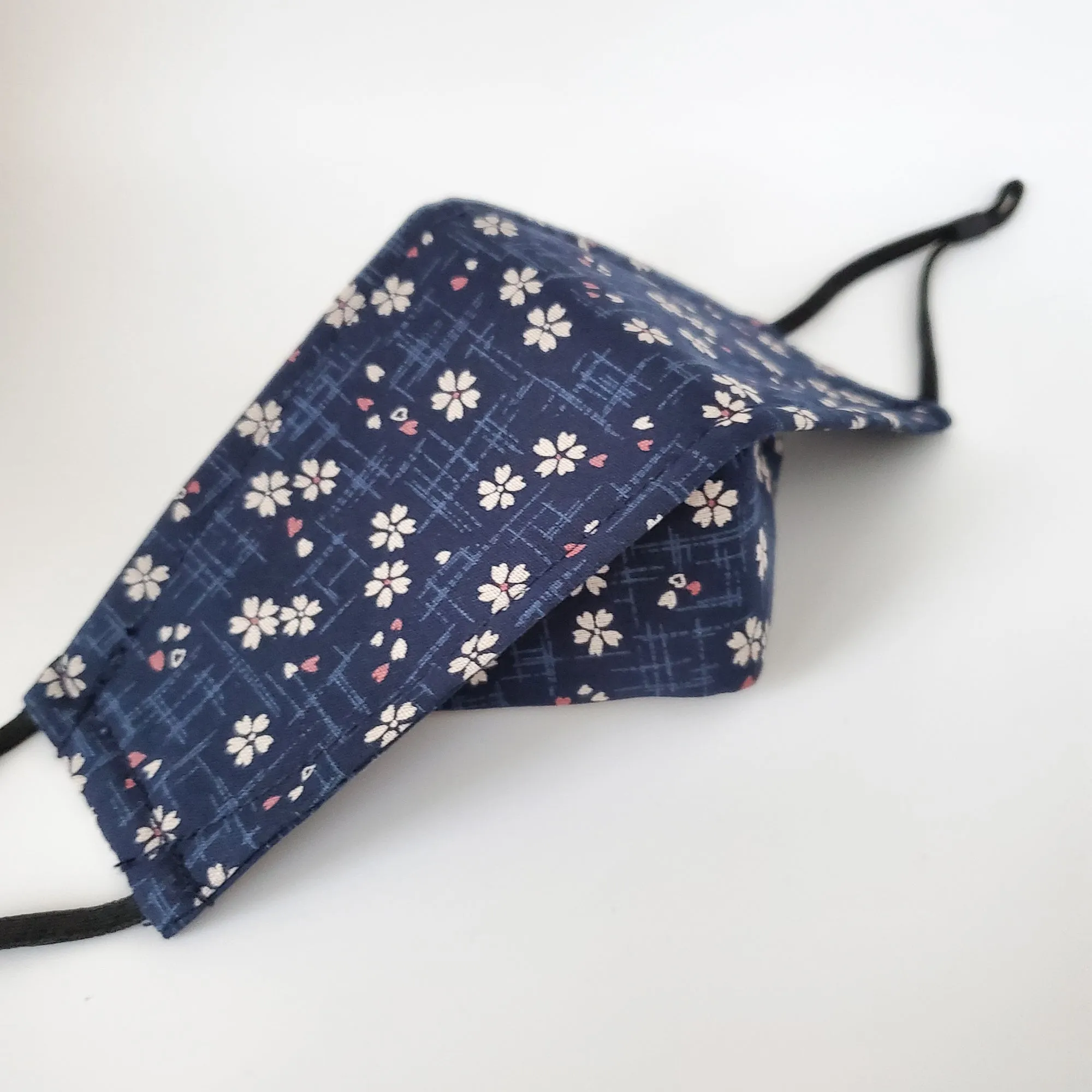 3D Origami Mask in Tiny Sakura Cherry Blossom in Blue/Pink
