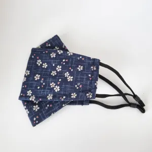 3D Origami Mask in Tiny Sakura Cherry Blossom in Blue/Pink