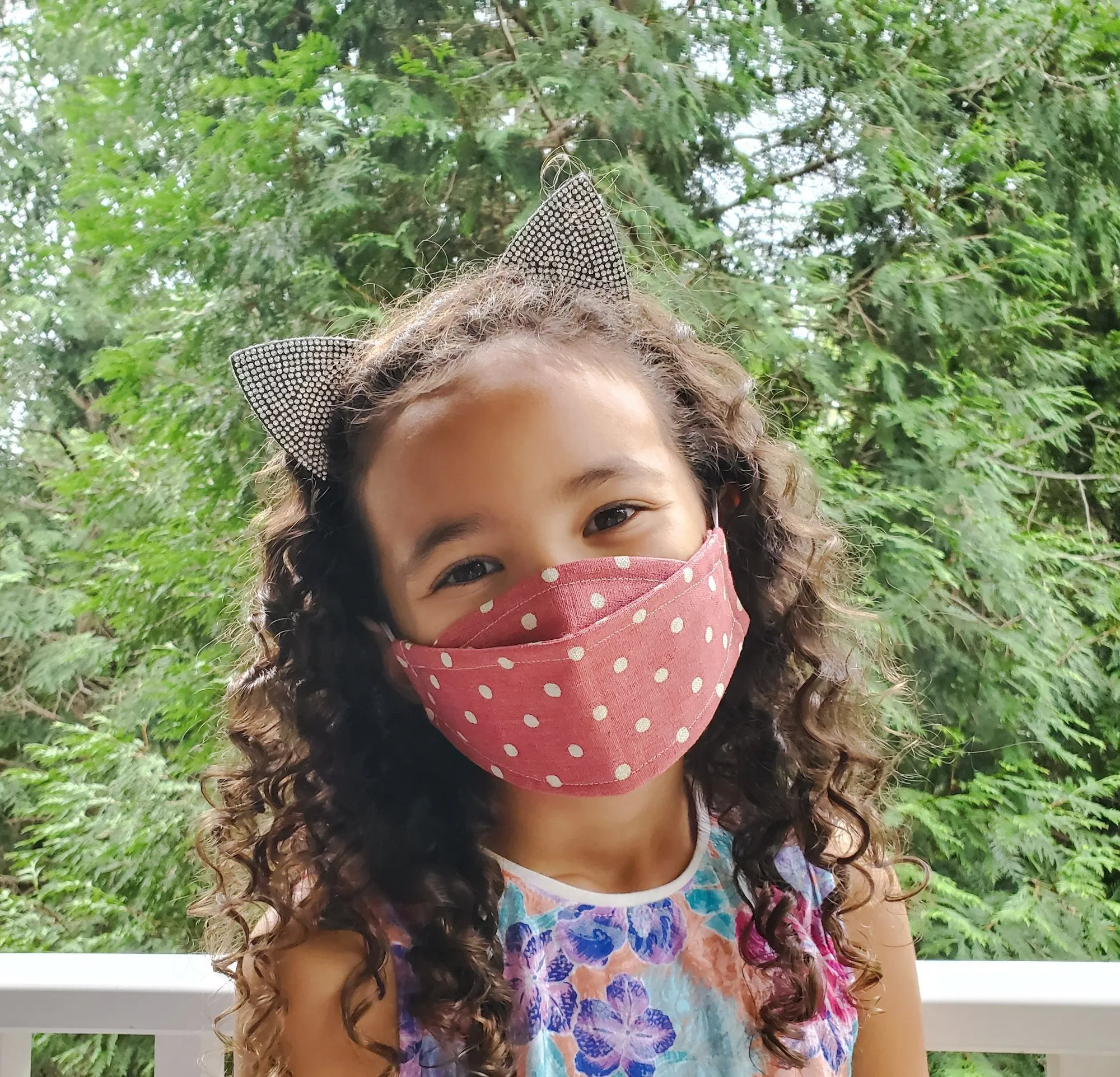 3D Origami Mask in Tiny Sakura Cherry Blossom Rose