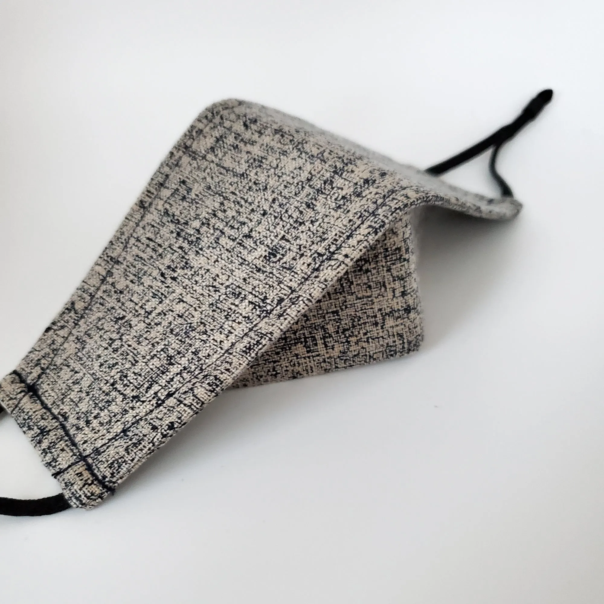 3D Origami Mask Rustic Weave Indigo