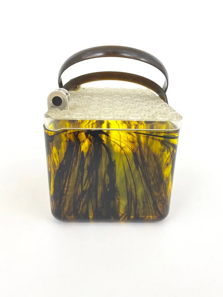 50s Lucite Marled Box Bag
