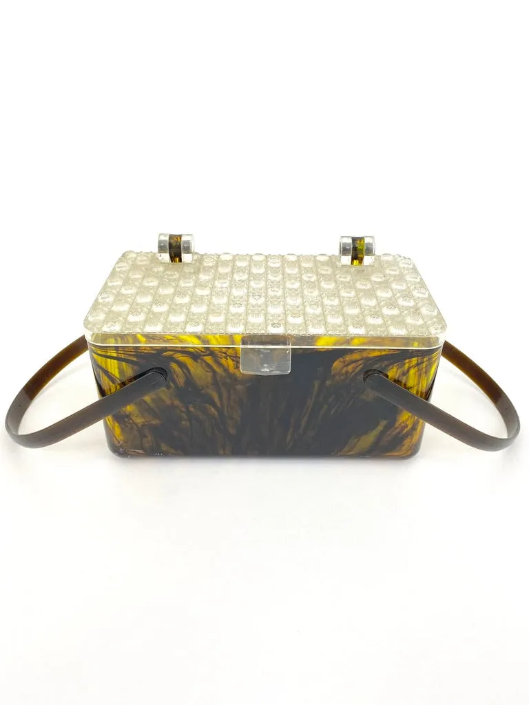 50s Lucite Marled Box Bag
