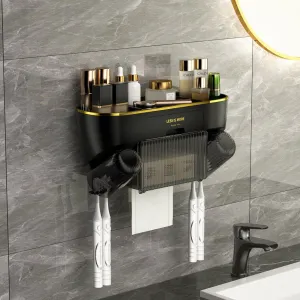 Athena's Touch Toothbrush Holder – Elegant & Multifunctional Bathroom Organizer with Toothpaste Squeezer