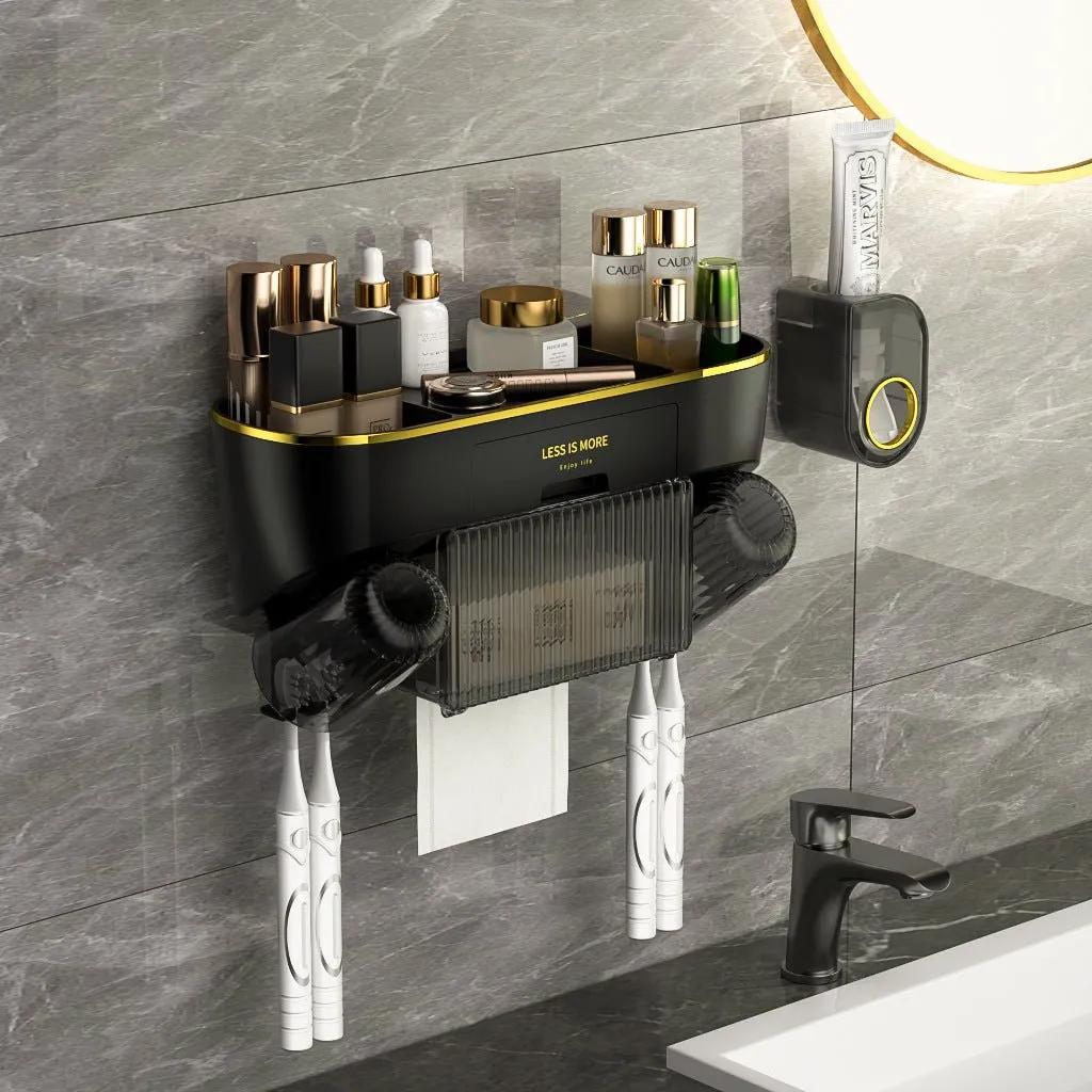 Athena's Touch Toothbrush Holder – Elegant & Multifunctional Bathroom Organizer with Toothpaste Squeezer