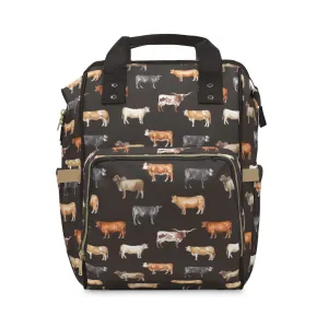 Beef Cows Diaper Bag in Black