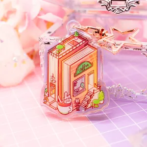 Bookville - Book Cafe acrylic charm / keychain