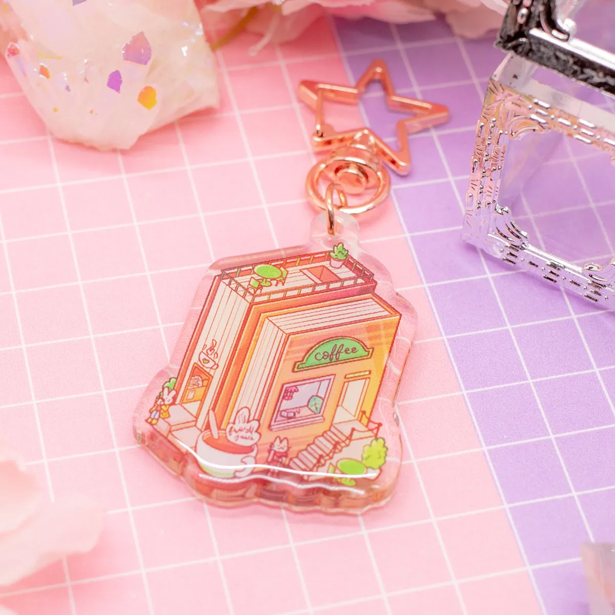 Bookville - Book Cafe acrylic charm / keychain
