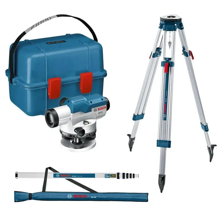 Bosch Optical Level With Tripod, Case & Measuring Rod - GOL 32 D   KIT( Case BT 160 GR 500)