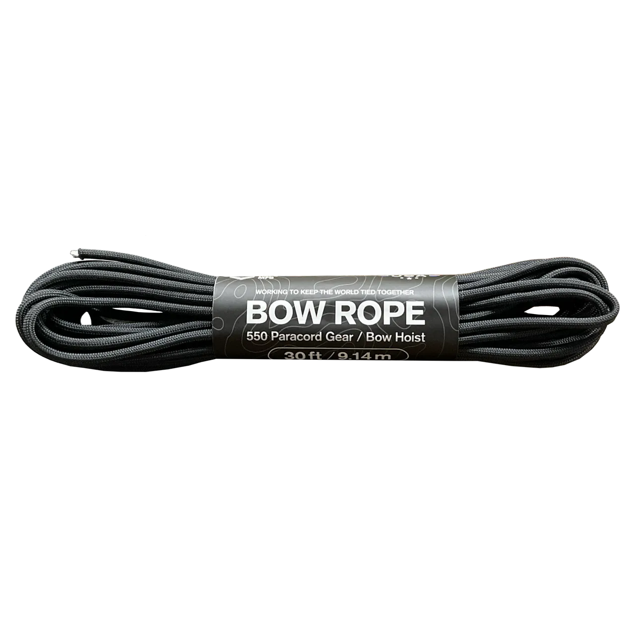 Bow Rope - 30ft 550 Paracord Black