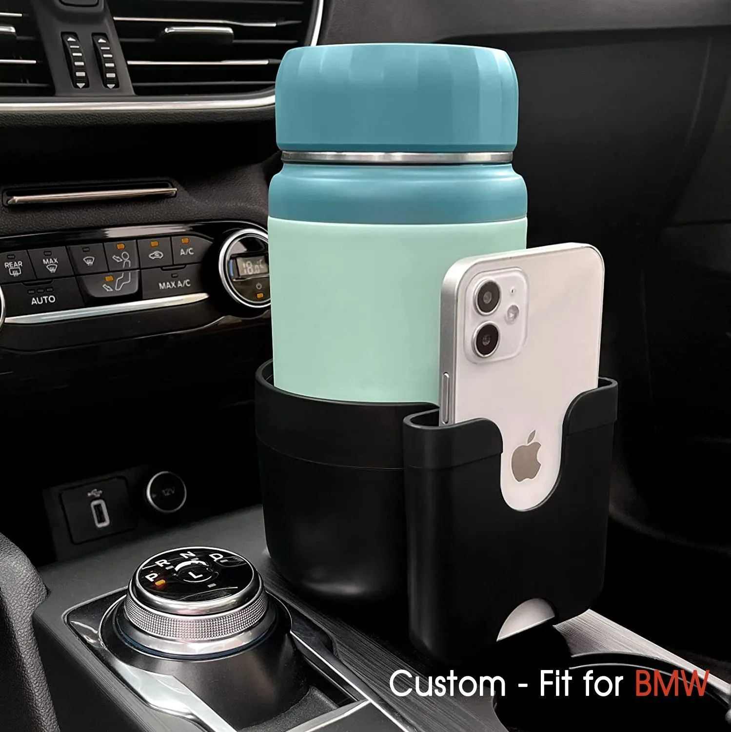 Car Cup Holder 2-in-1, Custom-Fit For Car, Car Cup Holder Expander Adapter with Adjustable Base, Car Cup Holder Expander Organizer with Phone Holder WAKX233