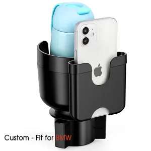 Car Cup Holder 2-in-1, Custom-Fit For Car, Car Cup Holder Expander Adapter with Adjustable Base, Car Cup Holder Expander Organizer with Phone Holder WAKX233