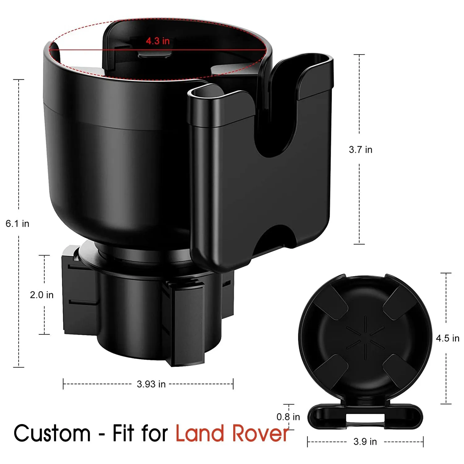 Car Cup Holder 2-in-1, Custom-Fit For Car, Car Cup Holder Expander Adapter with Adjustable Base, Car Cup Holder Expander Organizer with Phone Holder WALR233