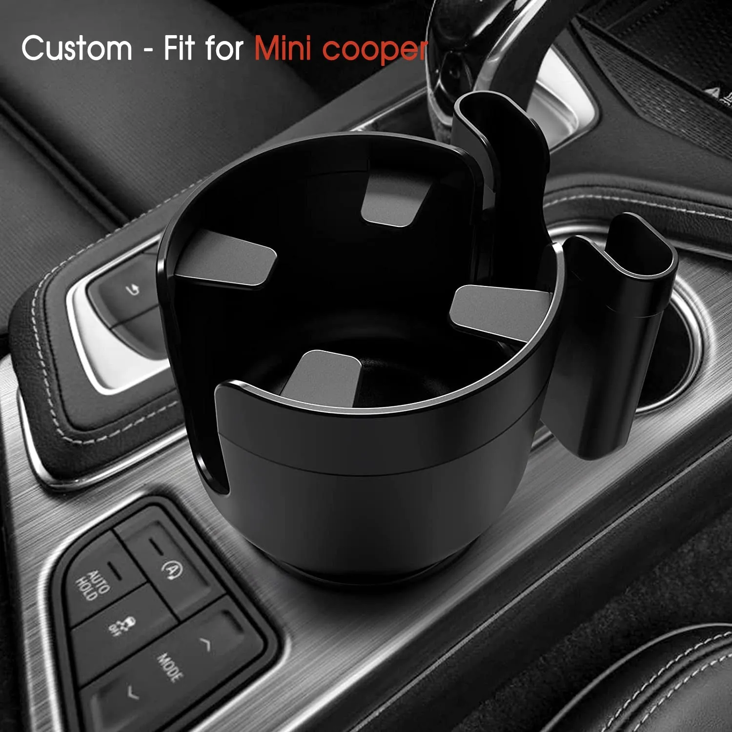 Car Cup Holder 2-in-1, Custom-Fit For Car, Car Cup Holder Expander Adapter with Adjustable Base, Car Cup Holder Expander Organizer with Phone Holder WAMT233