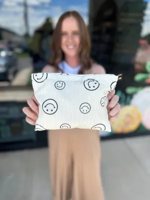 Corduroy Smile Makeup Bag