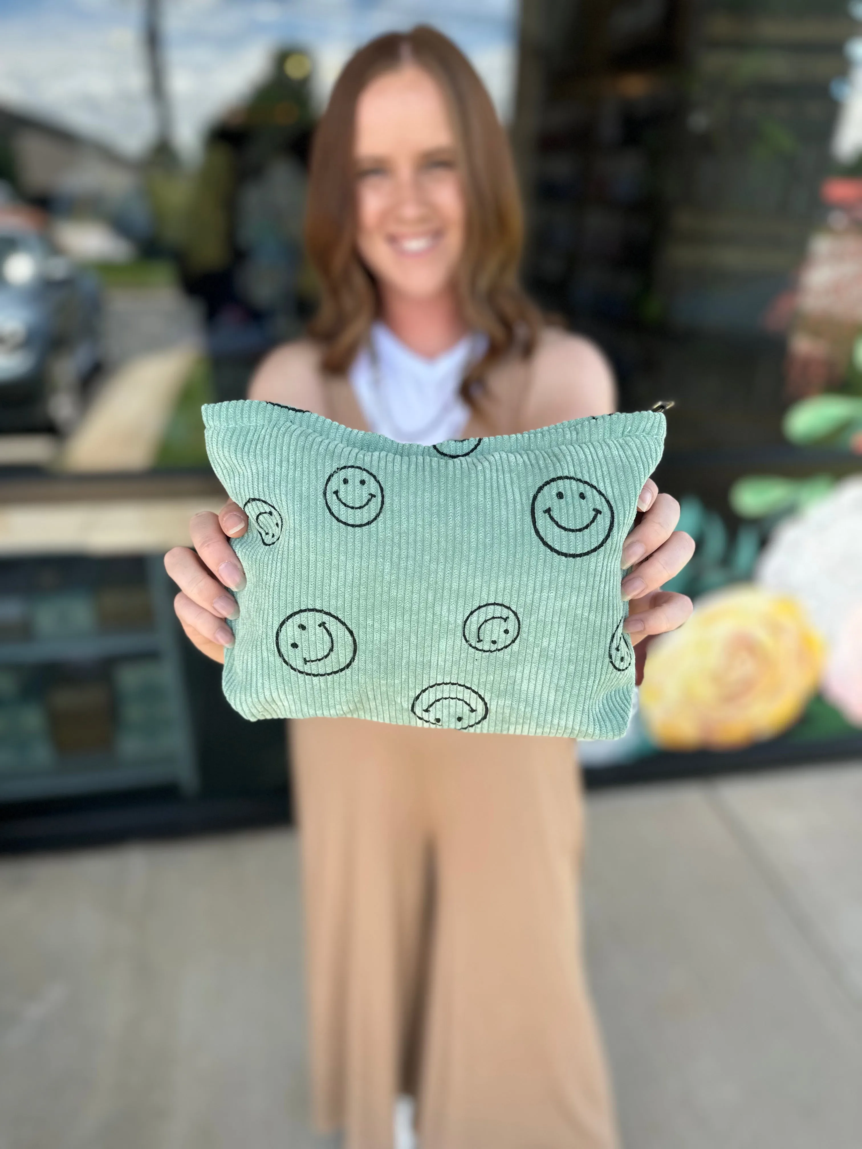 Corduroy Smile Makeup Bag