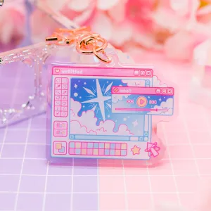 Cosmic Computer - Starry Paint UI acrylic charm / keychain (gradient acrylic)