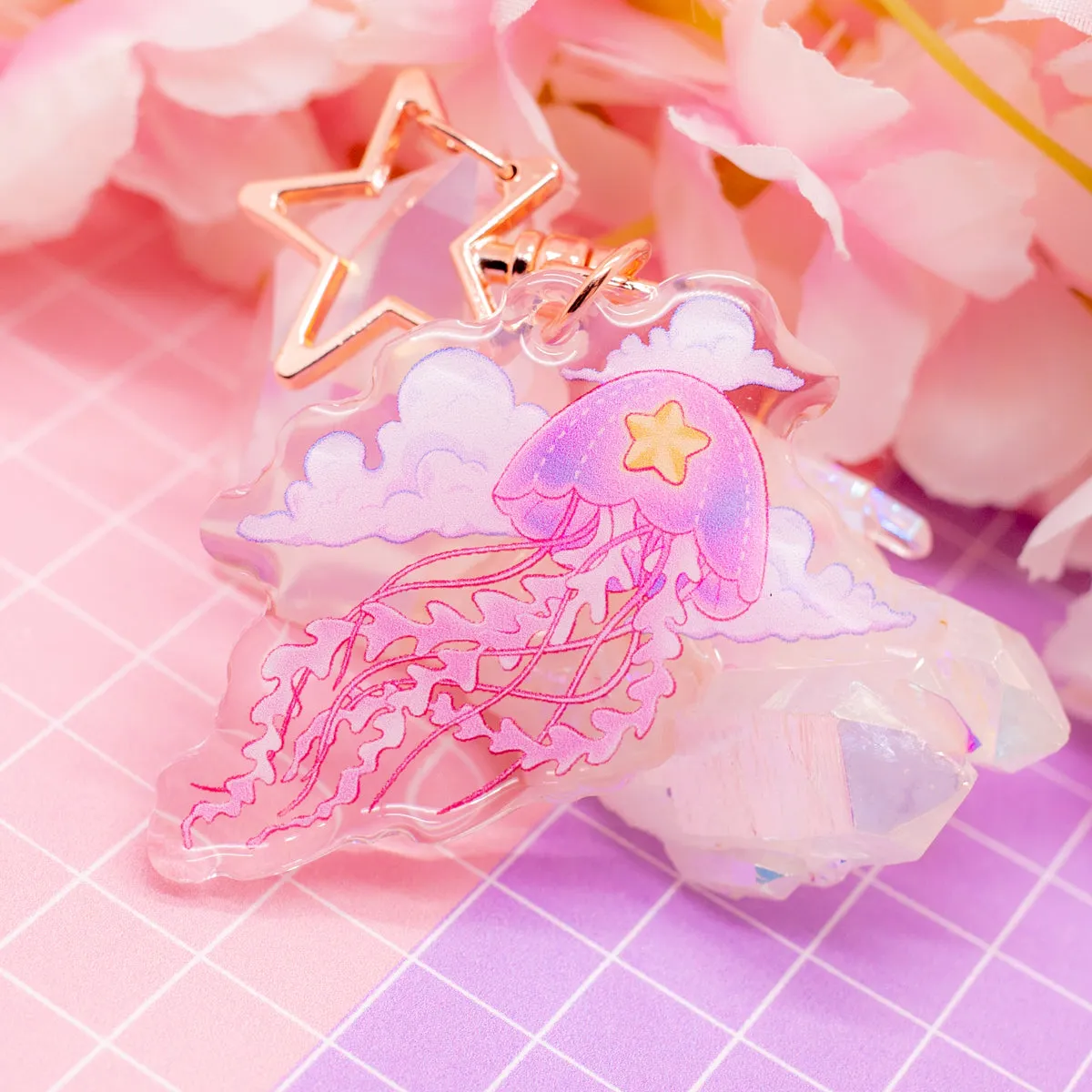 Cosmic Jellyfish - acrylic charm / keychain