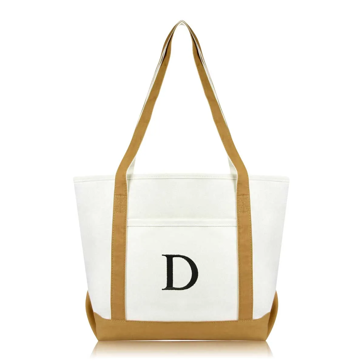 Dalix Medium Personalized Tote Bag Monogrammed Initial Letter - D