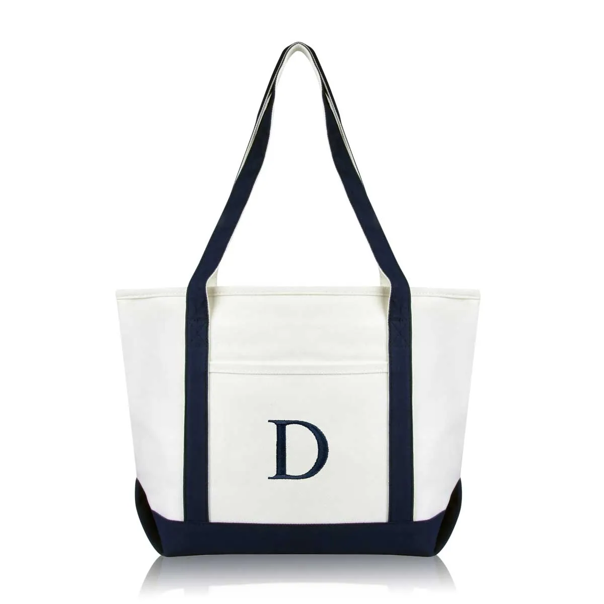 Dalix Medium Personalized Tote Bag Monogrammed Initial Letter - D