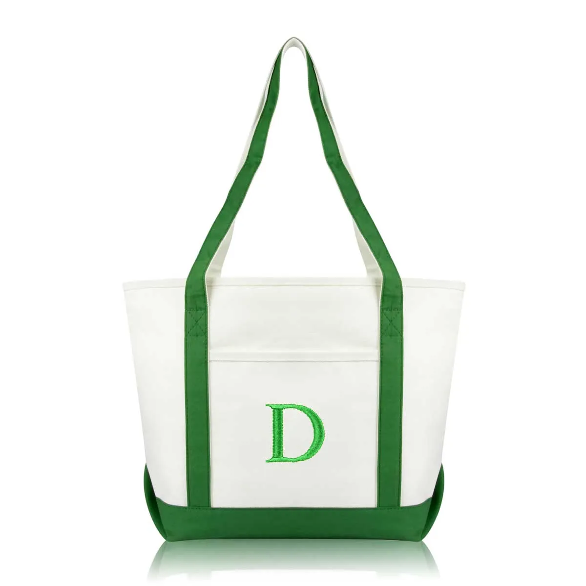 Dalix Medium Personalized Tote Bag Monogrammed Initial Letter - D