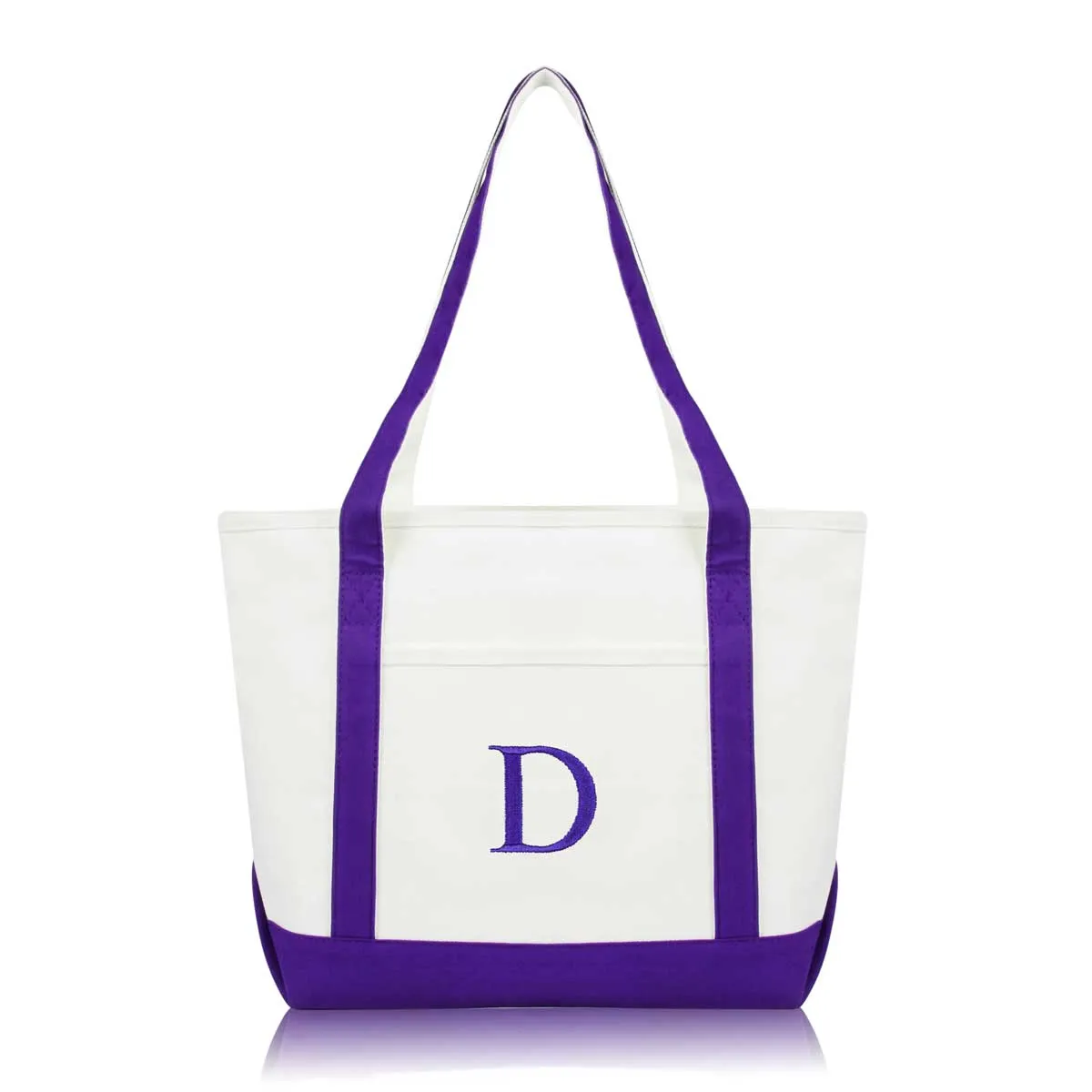 Dalix Medium Personalized Tote Bag Monogrammed Initial Letter - D