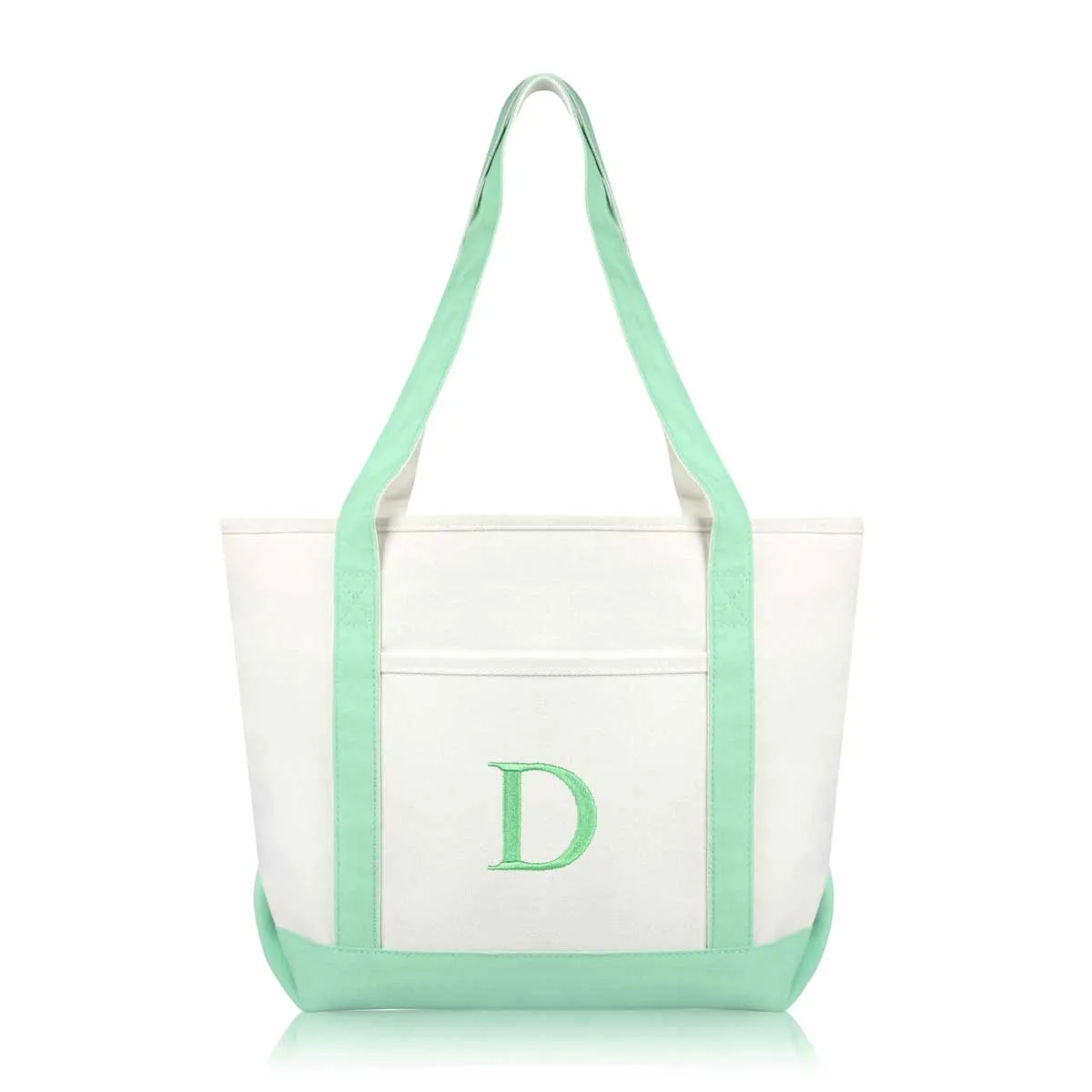Dalix Medium Personalized Tote Bag Monogrammed Initial Letter - D