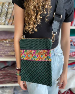 Dark Green and Black Passport Pouch