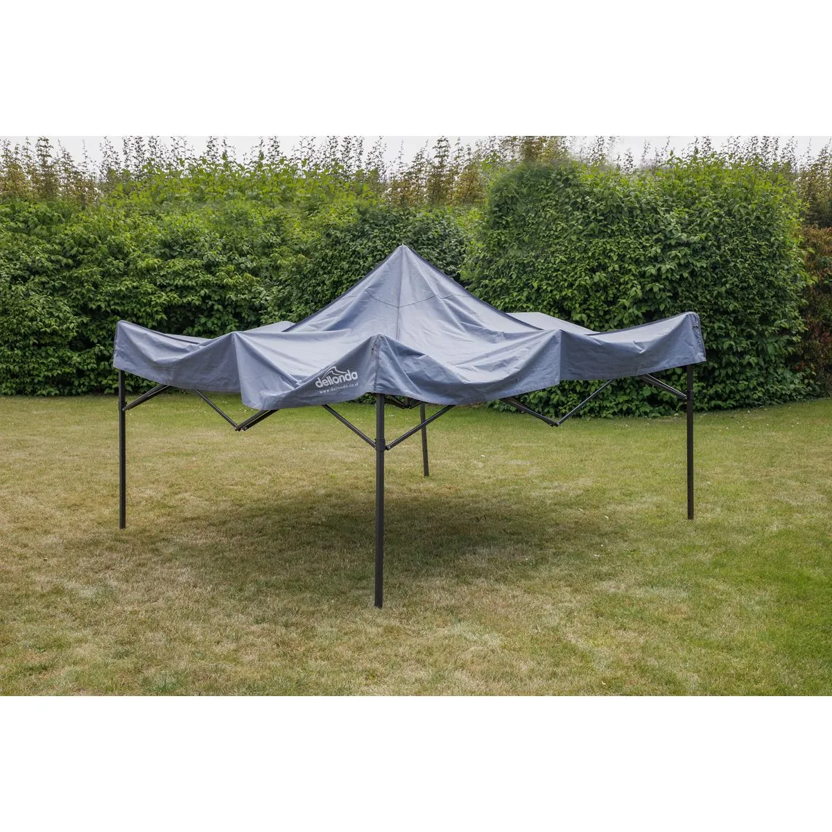 Dellonda Premium 3 x 3m Pop-Up Gazebo, PVC Coated, Water Resistant Fabric, Supplied with Carry Bag, Rope, Stakes & Weight Bags - Grey Canopy
