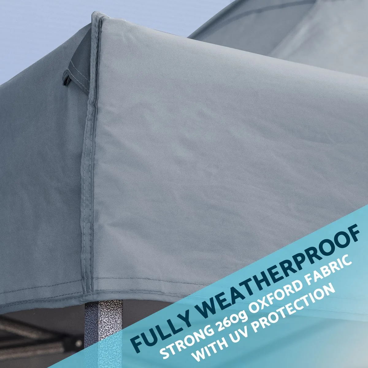 Dellonda Premium 3 x 3m Pop-Up Gazebo, PVC Coated, Water Resistant Fabric, Supplied with Carry Bag, Rope, Stakes & Weight Bags - Grey Canopy