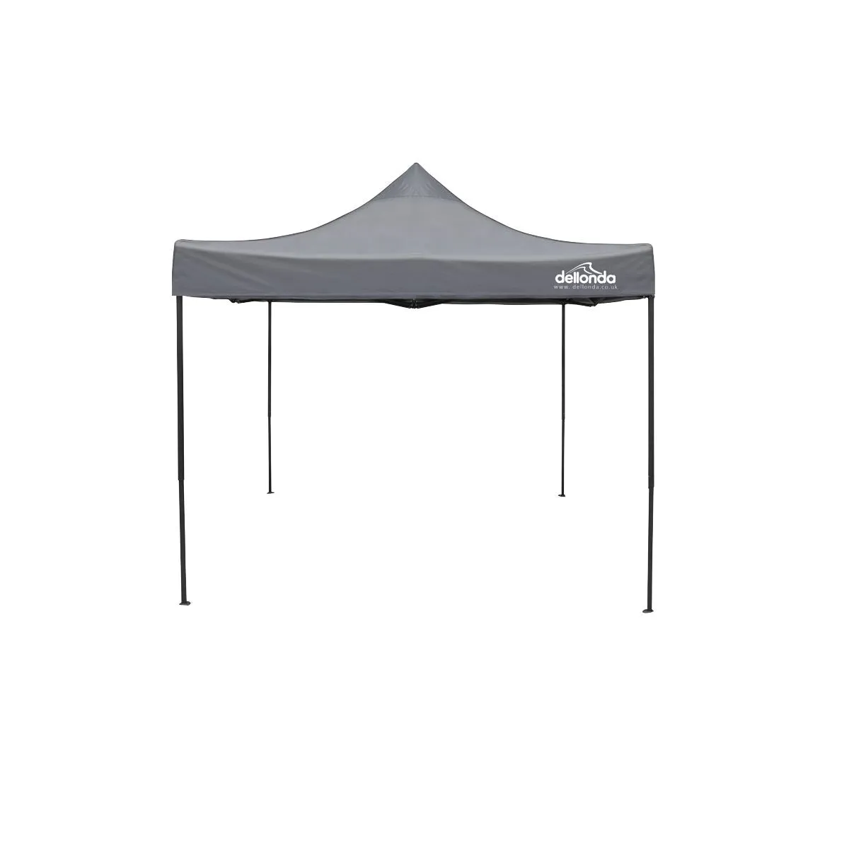 Dellonda Premium 3 x 3m Pop-Up Gazebo, PVC Coated, Water Resistant Fabric, Supplied with Carry Bag, Rope, Stakes & Weight Bags - Grey Canopy