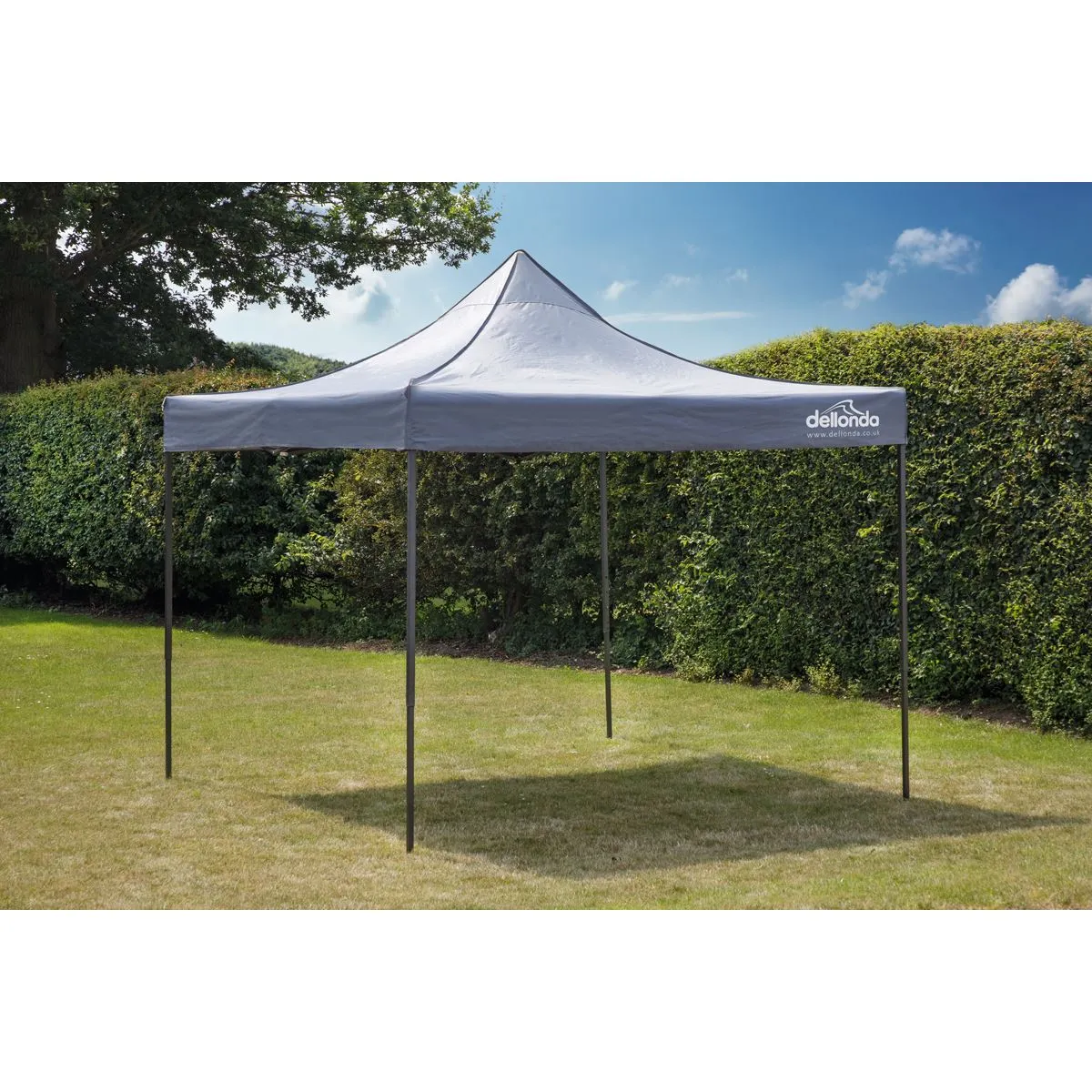Dellonda Premium 3 x 3m Pop-Up Gazebo, PVC Coated, Water Resistant Fabric, Supplied with Carry Bag, Rope, Stakes & Weight Bags - Grey Canopy